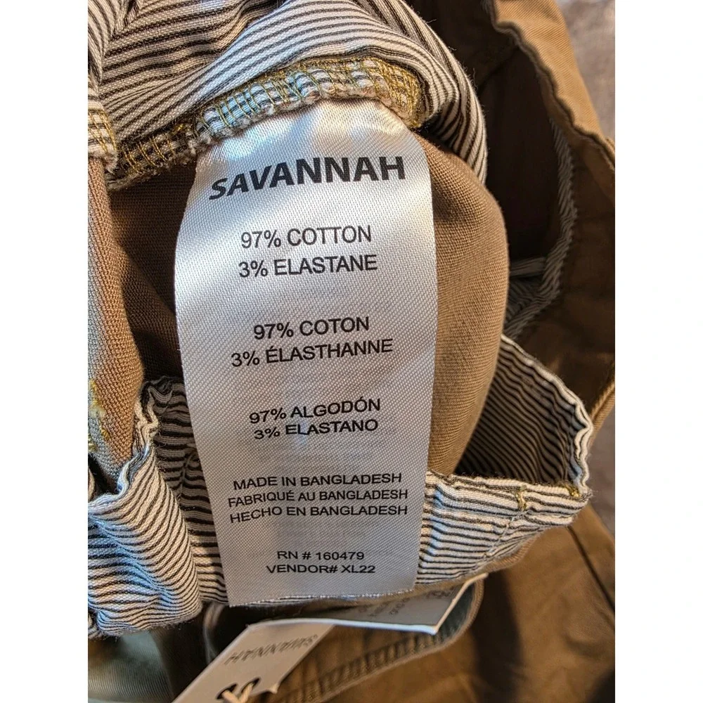 Savannah Everyday Chino Pants Mens 36x32 Khaki Regular Fit Stretch Trousers NWT‎